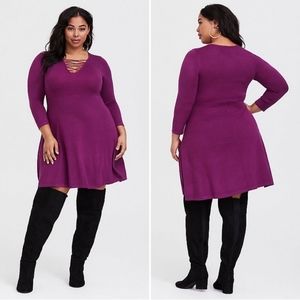 ❇️NWT❇️ Magenta Criss Cross Sweater Skater Dress